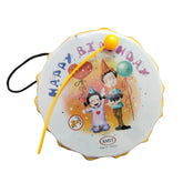 Assorted colored, plastic Happy BirthDay Theme Printed Musical Dhol for 6+ months play