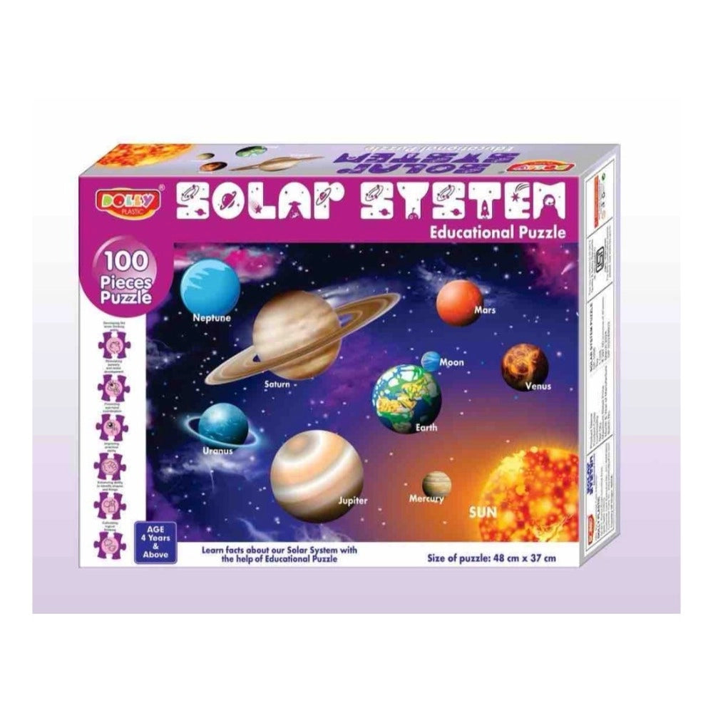 Assorted cardboard solar system puzzle for educational toys, encouraging kids aged 3+ to learn about different planets in a fun way
