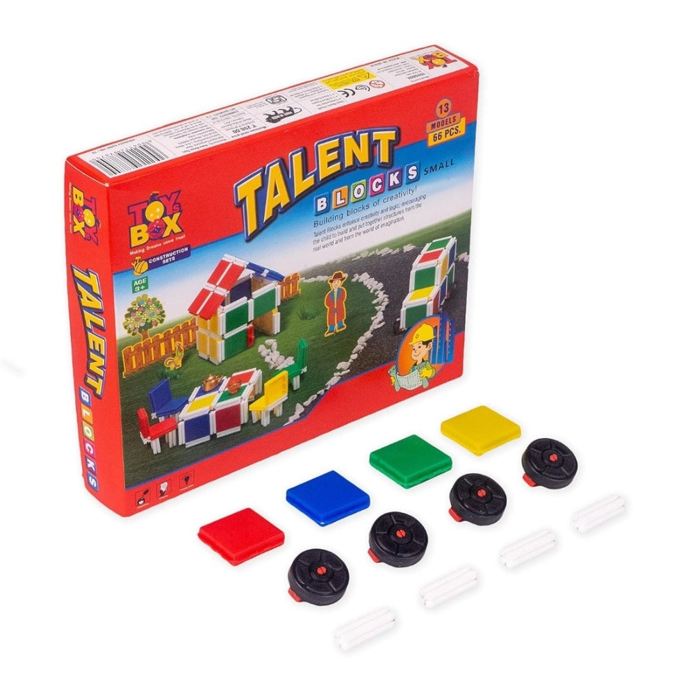 Assorted plastic 66-piece building blocks set for educational play, enhances creativity & imaginative skills (3+ years)