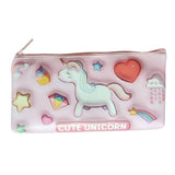 Assorted unicorn canvas pencil pouch, perfect stationery organizer for 3+ years kids