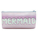 Mermaid canvas stationery pouch for kids, assorted colors, ideal for nursery to secondary school organizer