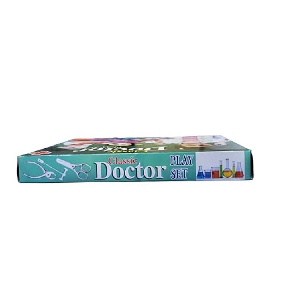 Classic plastic doctor set for 3+ years, assorted colors, role-play learning tools, stethoscope, thermometer, syringe included, safe and durable