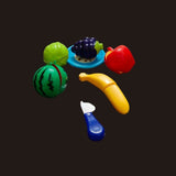 Assorted plastic 5-piece cutting fruits toy set for 1+ years, enhances color and shape recognition