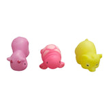 Assorted rubber Chu Chu animal toys (6+ months), ideal for sensory development during bath play