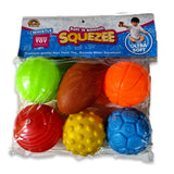 Assorted plastic squeeze balls for sensory play (3+ years)