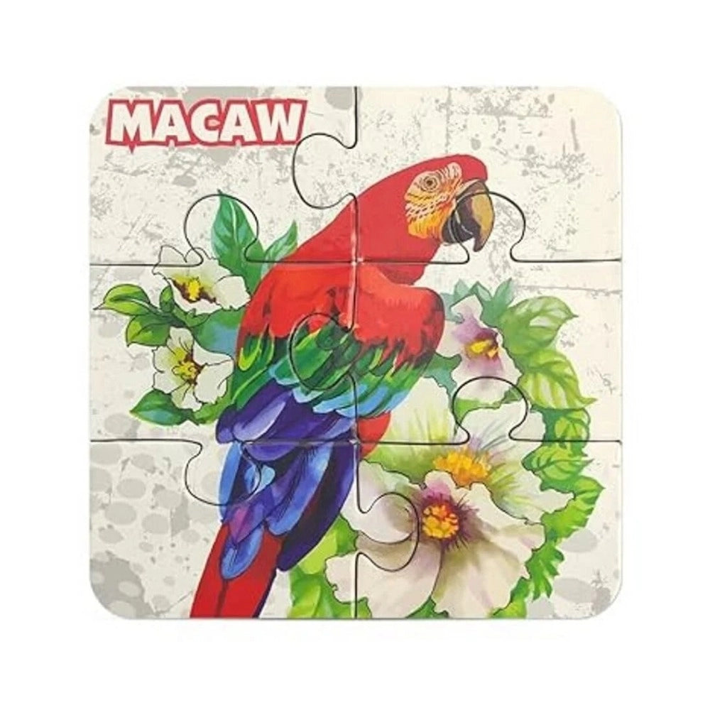 Assorted cardboard bird puzzles for educational play for children 3+ years, safe with round edges and large pieces