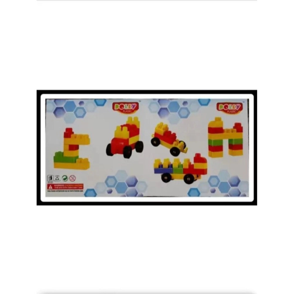 Assorted plastic building blocks set for educational play (3+ years), promoting fine motor skills & cognitive development