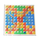 Assorted color plastic Ludo Snakes-Ladders board game, encourages creativity and strategic thinking in children aged 5+ (2 players)