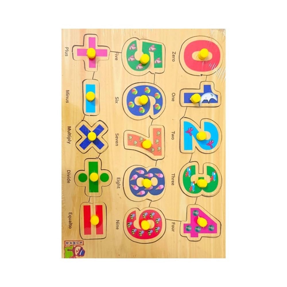 Assorted wood numbers with symbols educational toy for 3+ years, enhancing IQ, senses, and problem-solving skills