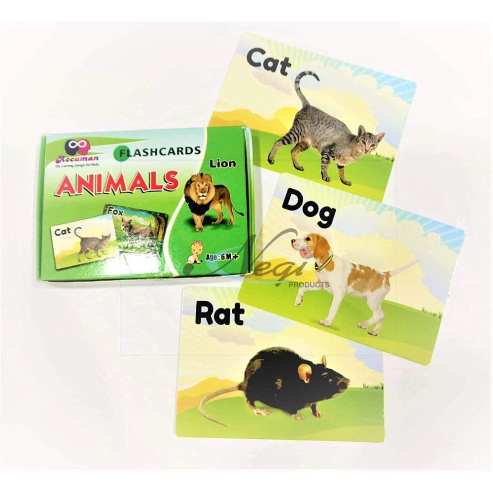Assorted plastic animal flash cards for educational toys, engaging learning for 6+ months old