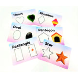 Assorted plastic flash card-colour N shapes for 6+ months educational toy, promoting early learning and visual recognition skills