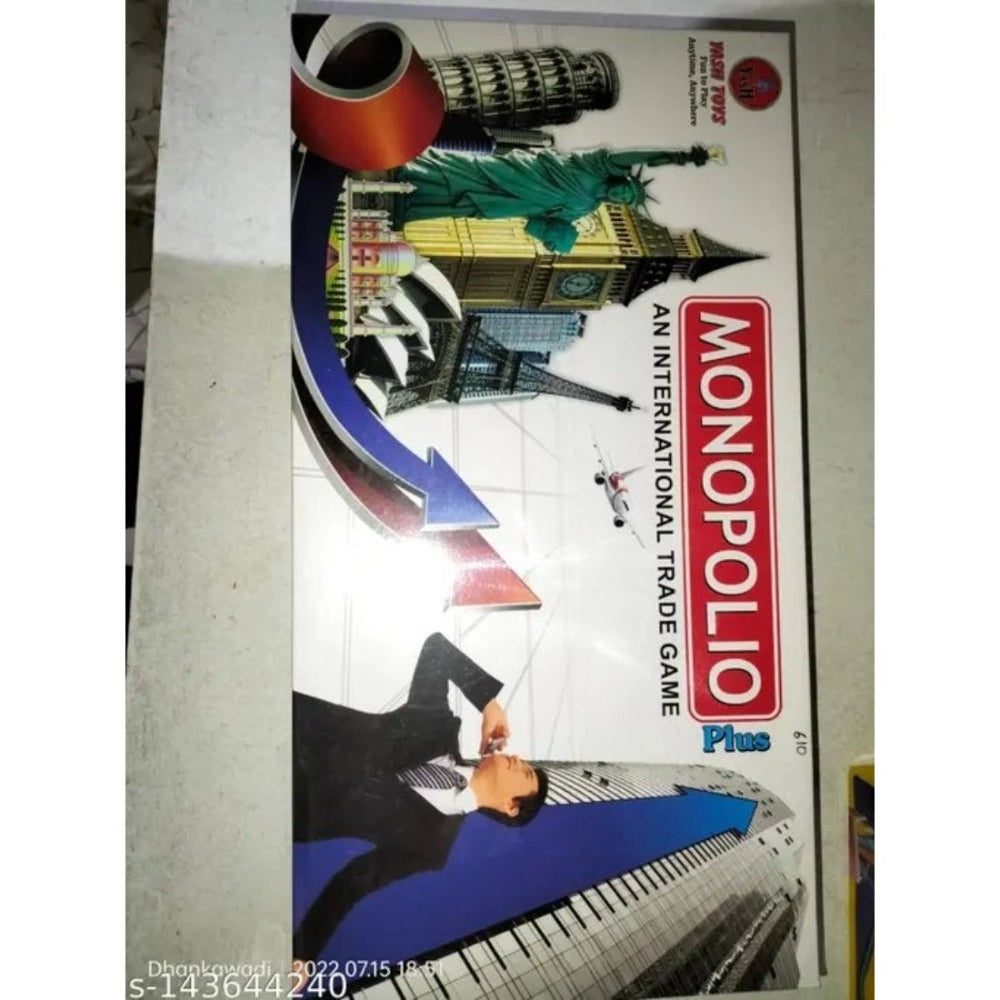 Assorted cardboard Monopolio educational toys for 5+ years, international trade game board with chance, community chest, and water world resorts