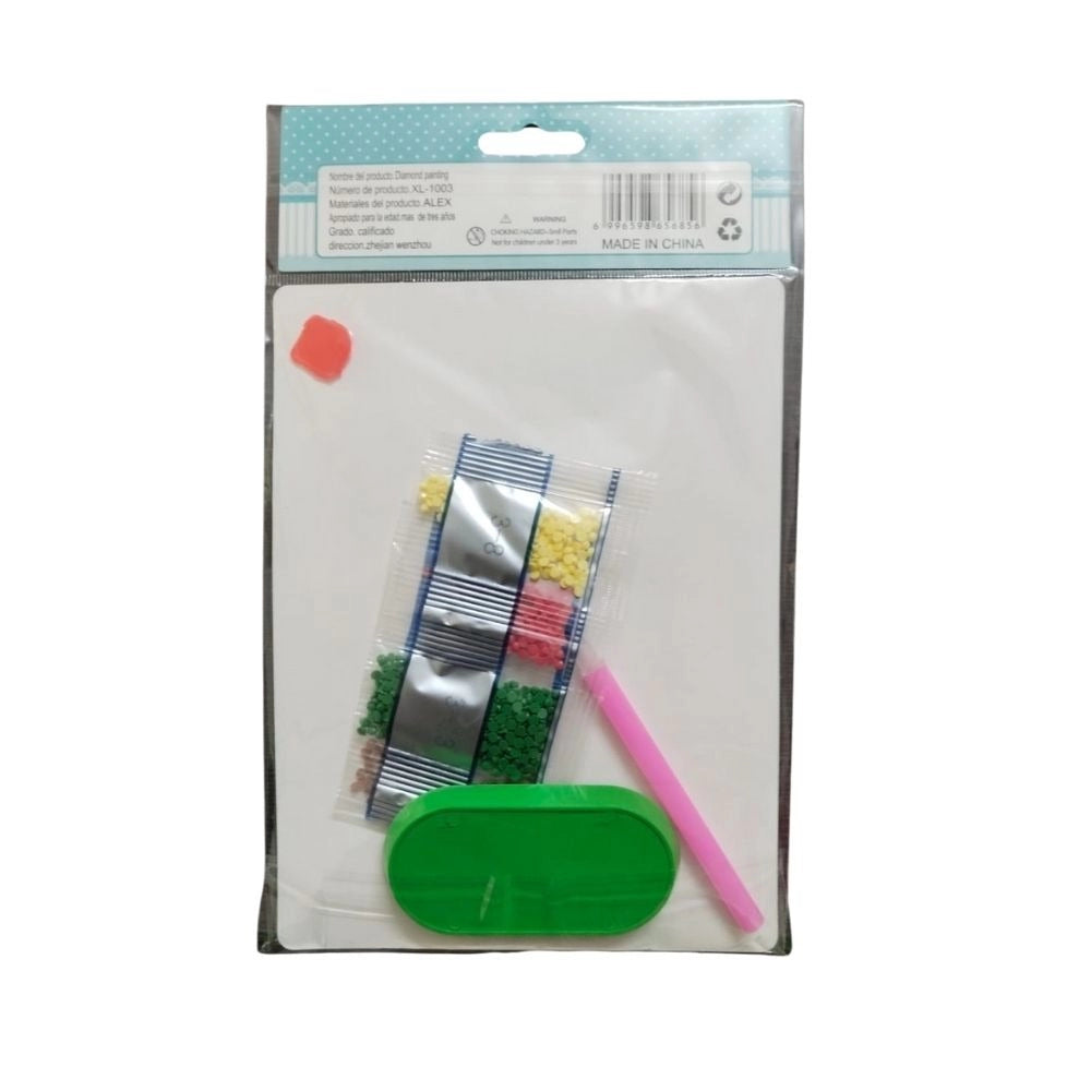 Assorted cardboard stationery 2-piece Diamond Painting Kit - Butterfly, ideal for DIY arts & crafts, suitable for ages 2+ years, complete with sticky pens, 3 stone types, and tray