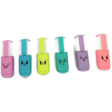 Assorted color, plastic, unique small size highlighter markers for 3+ years. Pens resemble mini toys in transparent pouch