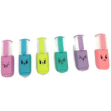 Assorted plastic mini highlighters for kids, 3+ years, easy-to-store in transparent pouch