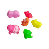 Small size rubber animal Chu Chu toys, vibrant colors for 6+ months playtime in bath