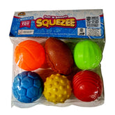 Assorted plastic squeeze balls (6pcs) for sensory play & interactive fun for kids 3+ years