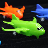 Assorted plastic pull-back airplane toys for kids aged 3+, perfect for imaginative playtime
