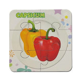 Assorted cardboard vegetable puzzles for educational learning, promoting eye-hand coordination and brain development (3+ years)