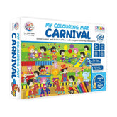 Assorted canvas carnival printed coloring mat, enhances creativity, improves hand-eye coordination for 3+ years, washable and reusable educational toy