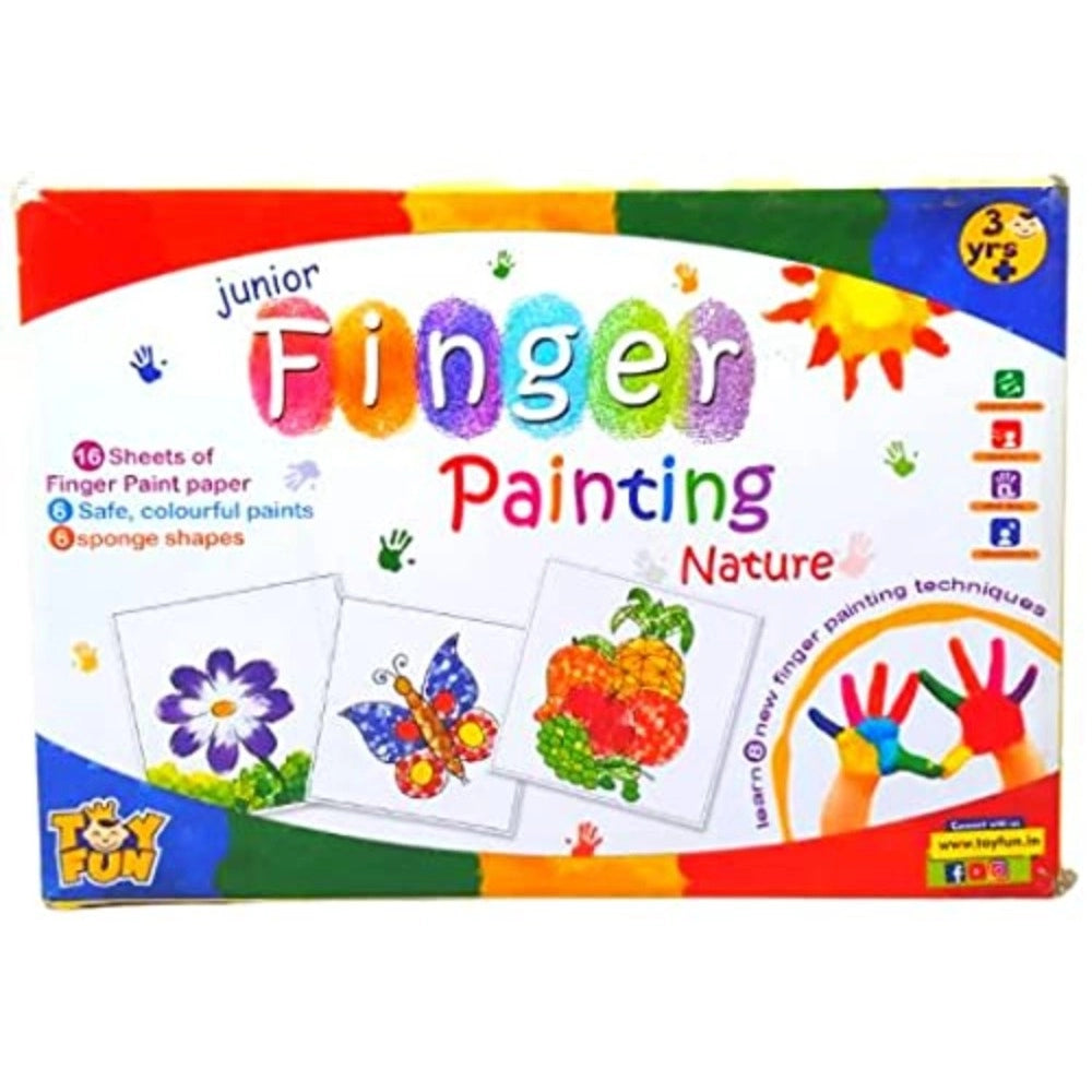 Assorted plastic finger painting set for children aged 5+, fostering creativity and early learning art skills