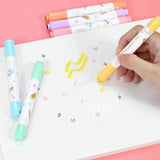 Assorted plastic 2-in-1 stamper marker pen set for stationery, ideal for creating elegant mark lines (3+ years)