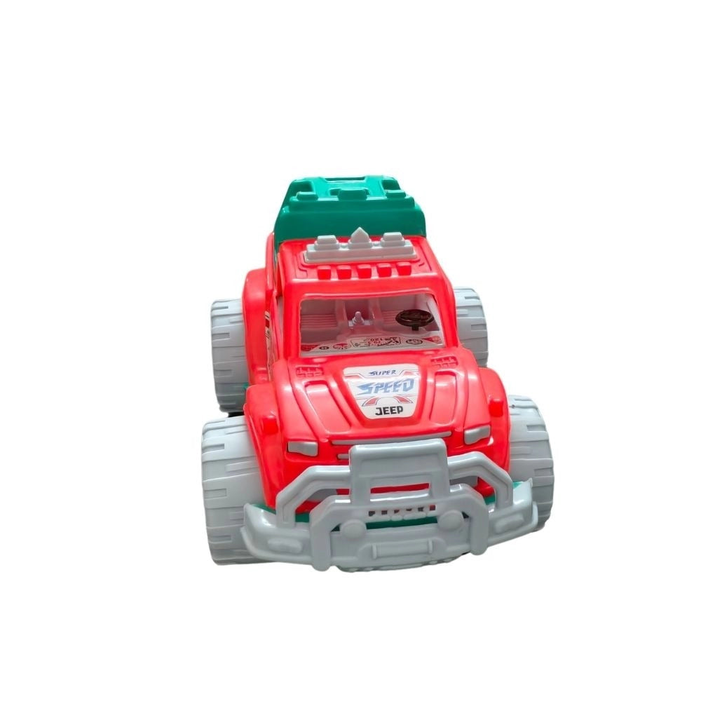 Assorted color plastic super jeep toy, ideal for 1+ years, fostering kids' creativity & brain development