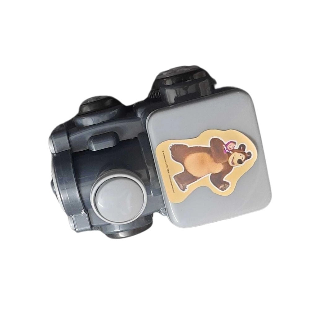 Assorted colored plastic Bear Train Engine toy for 1+ years old - no battery required, push & run playset with moving bonnet joints