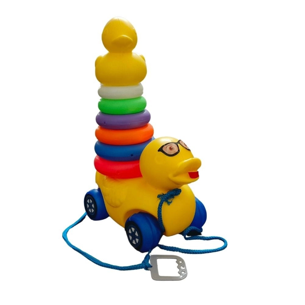 Assorted plastic ducky with rings for toddlers, enhancing color recognition & motor skills development