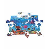 Assorted cardboard 64-piece aqua world puzzle set for educational play, fostering cognitive, motor, and creativity development in children aged 4+ years