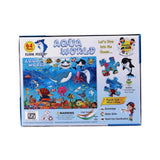 Assorted color cardboard aqua world puzzle set (64 pcs) for educational fun for children aged 4+, boosting cognitive, motor, and creativity skills