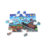 Assorted cardboard transport puzzle set (64 pcs) for educational play, enhances cognitive skills in children aged 4+
