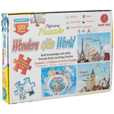 Assorted-color cardboard jigsaw puzzle: 120 pcs Wonders of the World, great for kids' memory development & fun