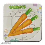 Assorted cardboard vegetable puzzles for educational play, 4+ years. Encourages skill development and boosts concentration