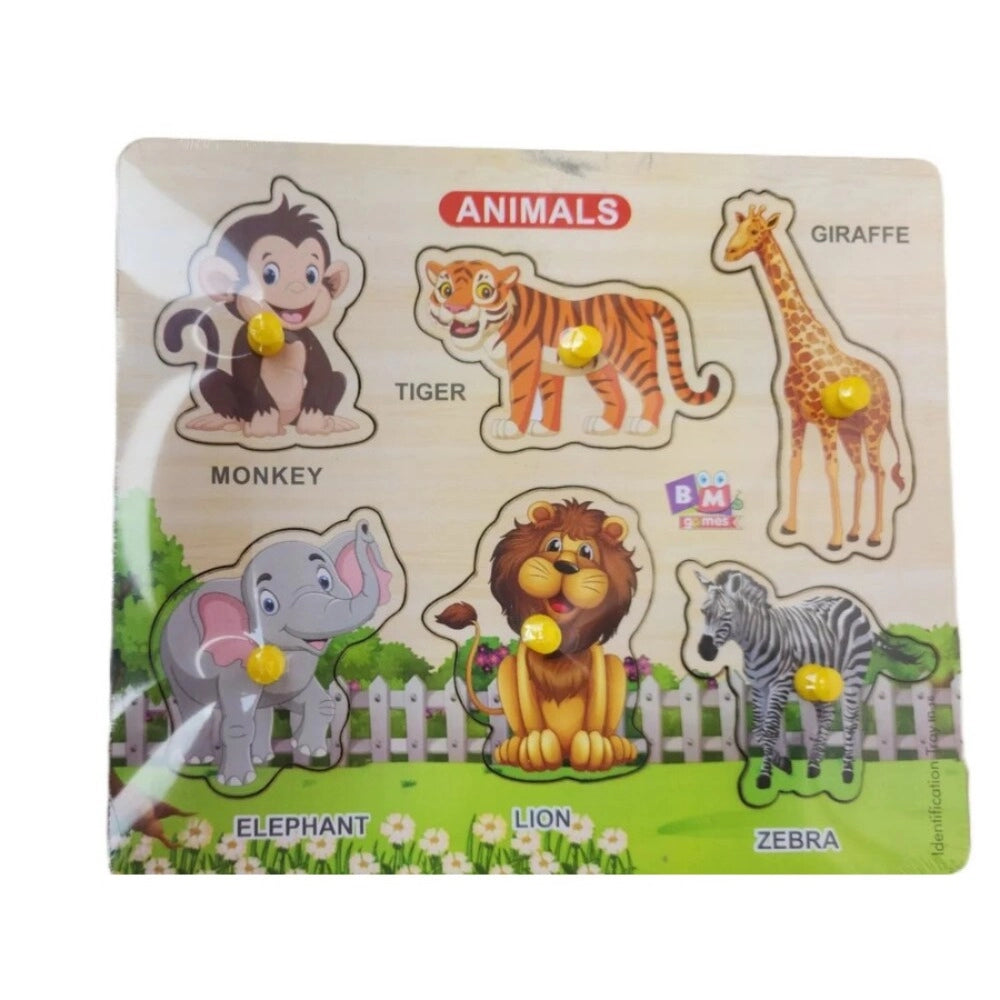 Wooden animal puzzles for toddlers aged 3+ years, educational toys made of durable wood