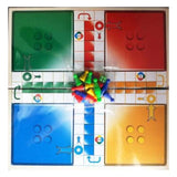 Assorted plastic Ludo Snakes-Ladders board game enhances creativity and thinking skills in kids aged 5+, ideal for 2 players