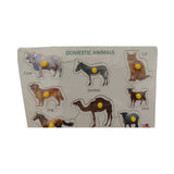 Assorted domestic animal wooden puzzle for educational play (3+ years), enhancing fine motor skills and offline fun