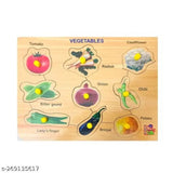 Assorted wood vegetable play set for children aged 3+, boosts creativity and improves concentration in early learning