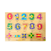 Assorted wooden numbers with symbols for 3+ years, fostering cognitive development and motor skills