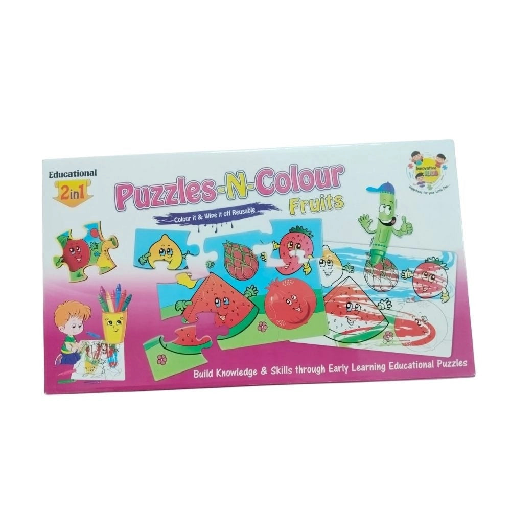 Assorted cardboard 2-in-1 Puzzle & Fruit, enhancing fine motor skills and memory for children aged 3+