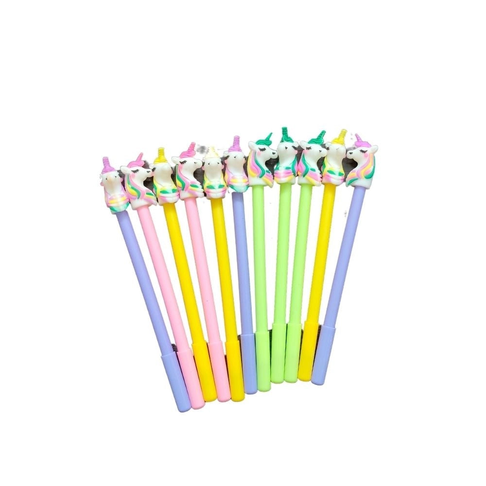 Assorted color plastic unicorn pencils set for kids aged 3+, perfect for study and play