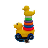 Assorted plastic ducky toy with rings for toddlers (1+ years), enhancing color recognition, motor skills, and visual development