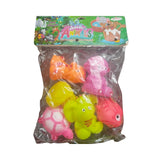 Assorted rubber Chu Chu animal toys for 6+ months, perfect for sensory development during bath time