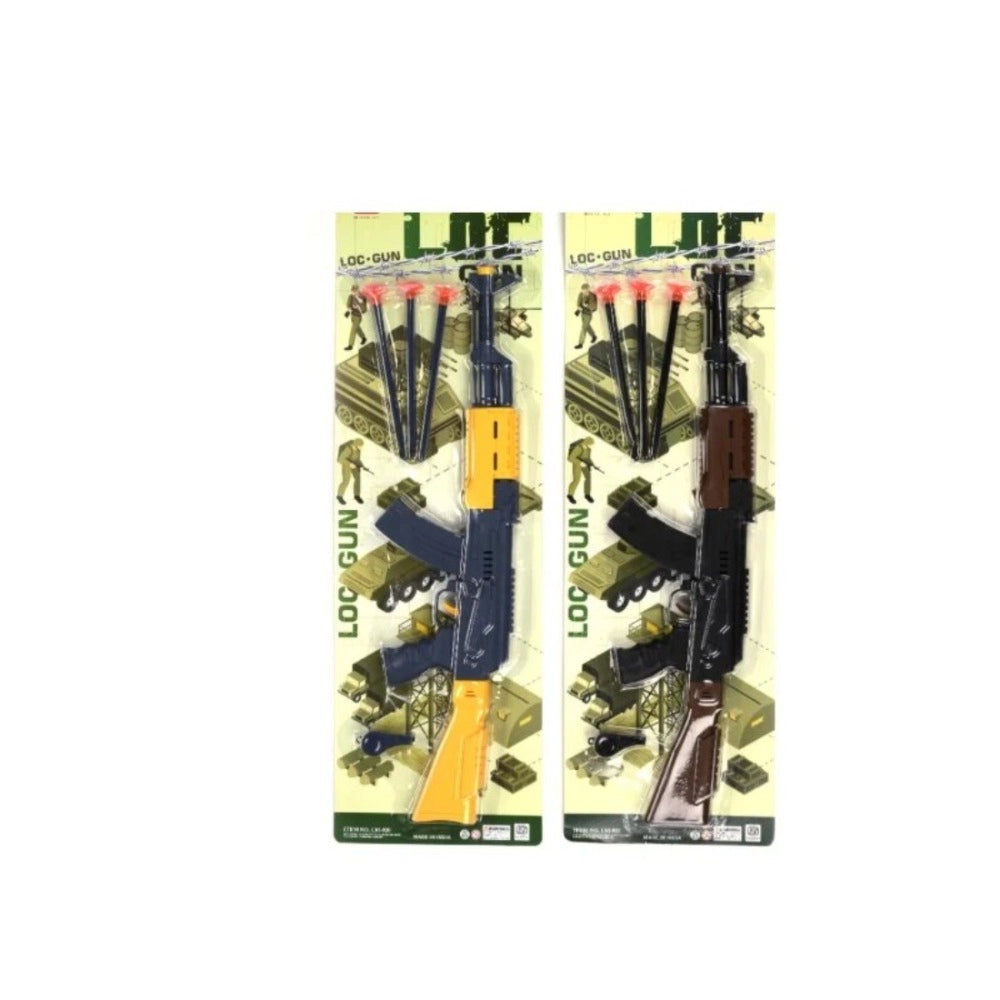 Assorted plastic LOC Gun for kids aged 5+ with long shooting range, ideal for play