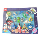 Assorted space-theme rubber erasers for kids stationery, ideal for treasure boxes & party favors