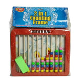 Assorted plastic 2-in-1 counting frame & blackboard slate, educational toy for children aged 3+ (includes duster)