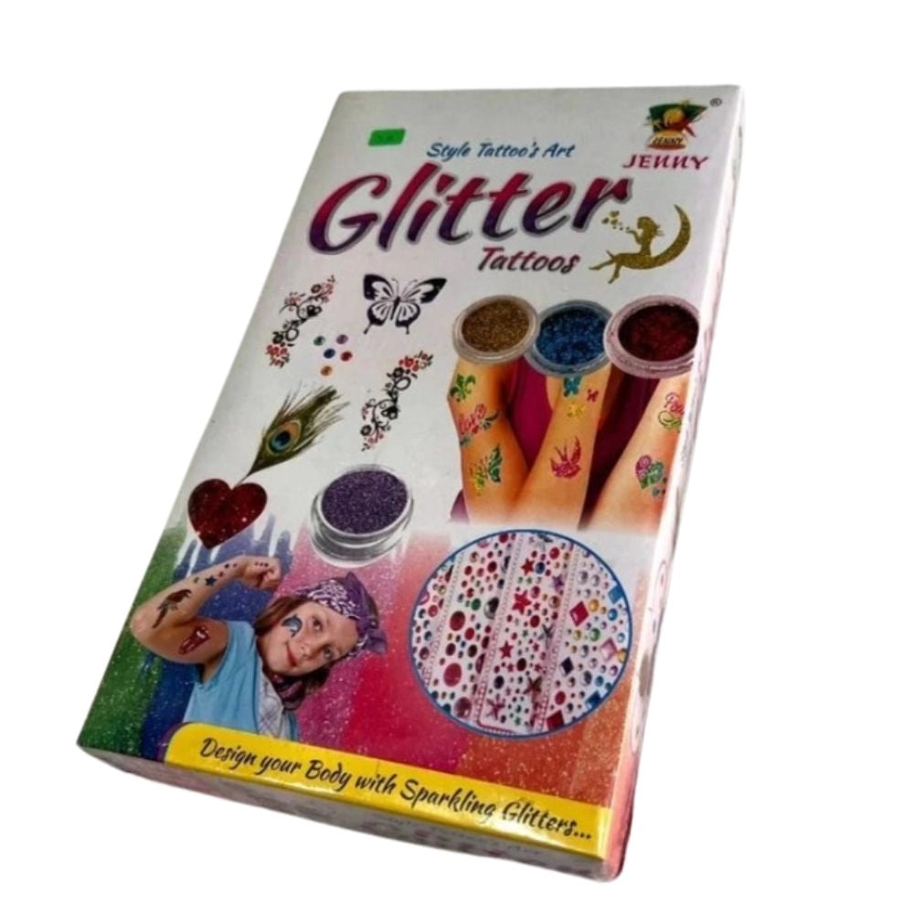 Assorted glitter tattoos for kids 5+ years, educational and fun, ideal for parties and play