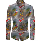 Men's Casual Floral Printed Cotton Blend Unstitched Shirt Fabric 1.6 Mtrs (Multicolor)