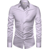 Men's Casual Floral Printed Cotton Blend Unstitched Shirt Fabric 1.6 Mtrs (Purple)