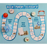 Multi-colored wooden Rock-Paper-Scissors board game, 10x10 inches for family fun